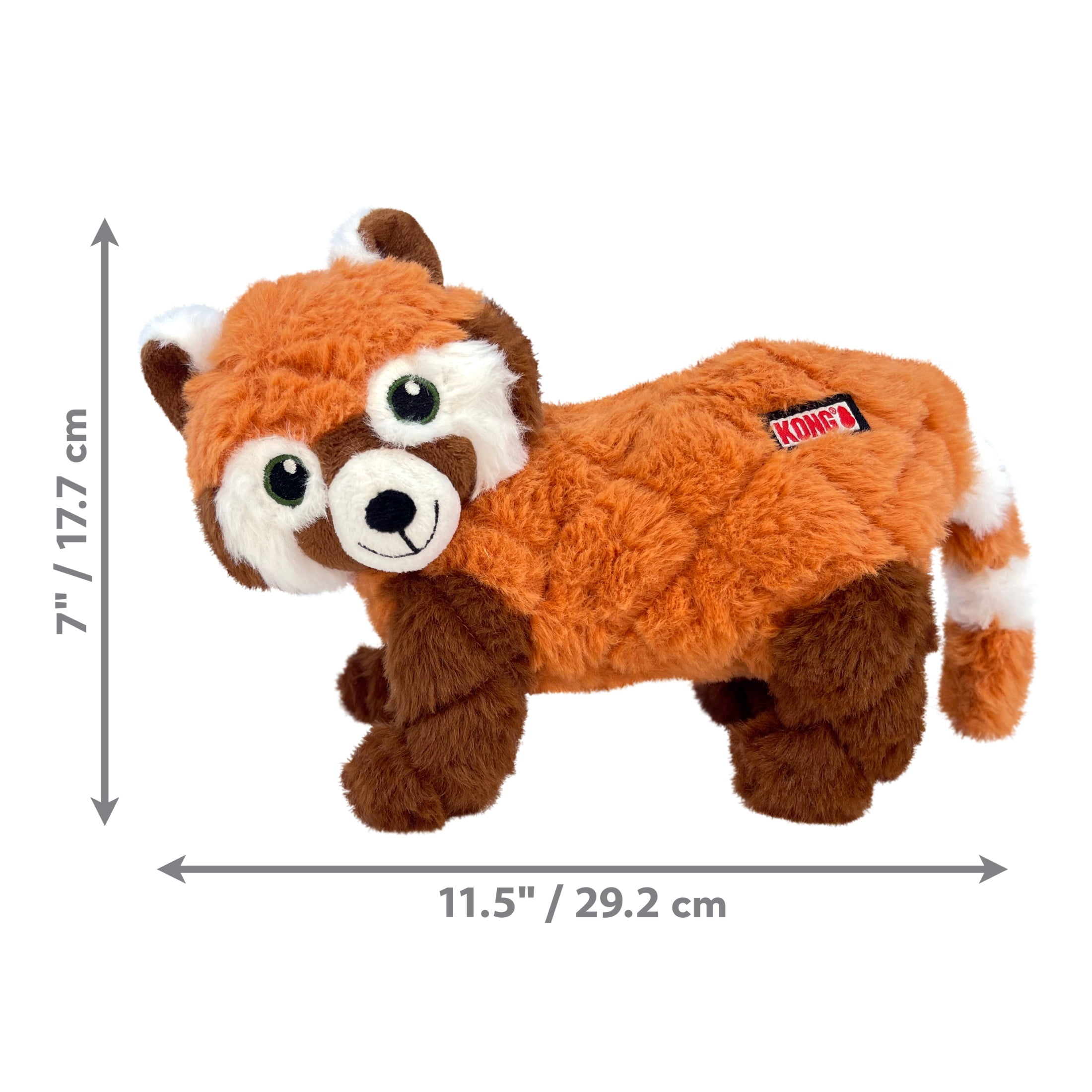 KONG® Scampers Squeaker Plush Dog Toy, Red Panda, Medium