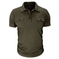 thumbnail image 2 of Men's Polo Shirts with 2 Pockets Short Sleeve Quick Dry Casual Sports Outdoor Golf Shirt for Men Basic T-Shirt Tops, M, 2 of 6