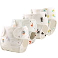 thumbnail image 2 of Worallymy 4PCS Washable Summer Baby Cloth Diaper Cover Cotton Thin Breathable Newborn Baby Diapers Reusable Cloth Nappies, 2 of 7