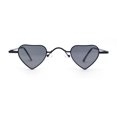 thumbnail image 2 of Ditzy Small Heart Shape Dazed Hippie Metal Rim Sunglasses All Black, 2 of 4