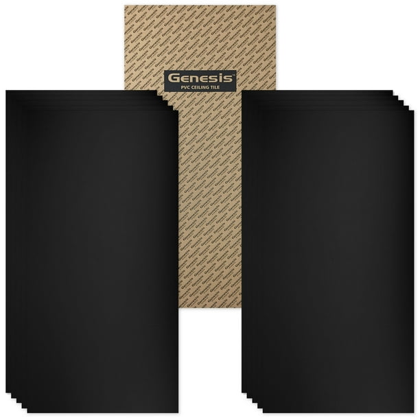 Genesis 2ft x 4ft Black Smooth Pro Ceiling Tiles Easy Dropin Installation Waterproof