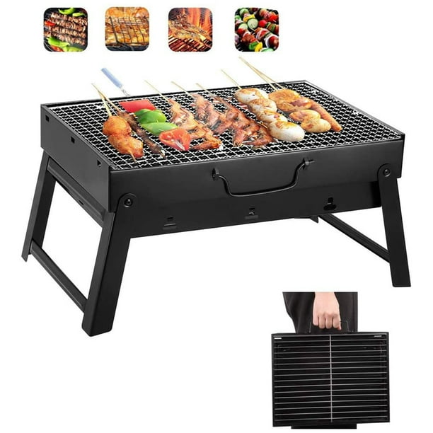17" Portable Grill Foldable Tabletop BBQ Grill Small Barbecue Grill for Outdoor Camping Picnics Cooking Tailgating Grilling Party - Walmart.com