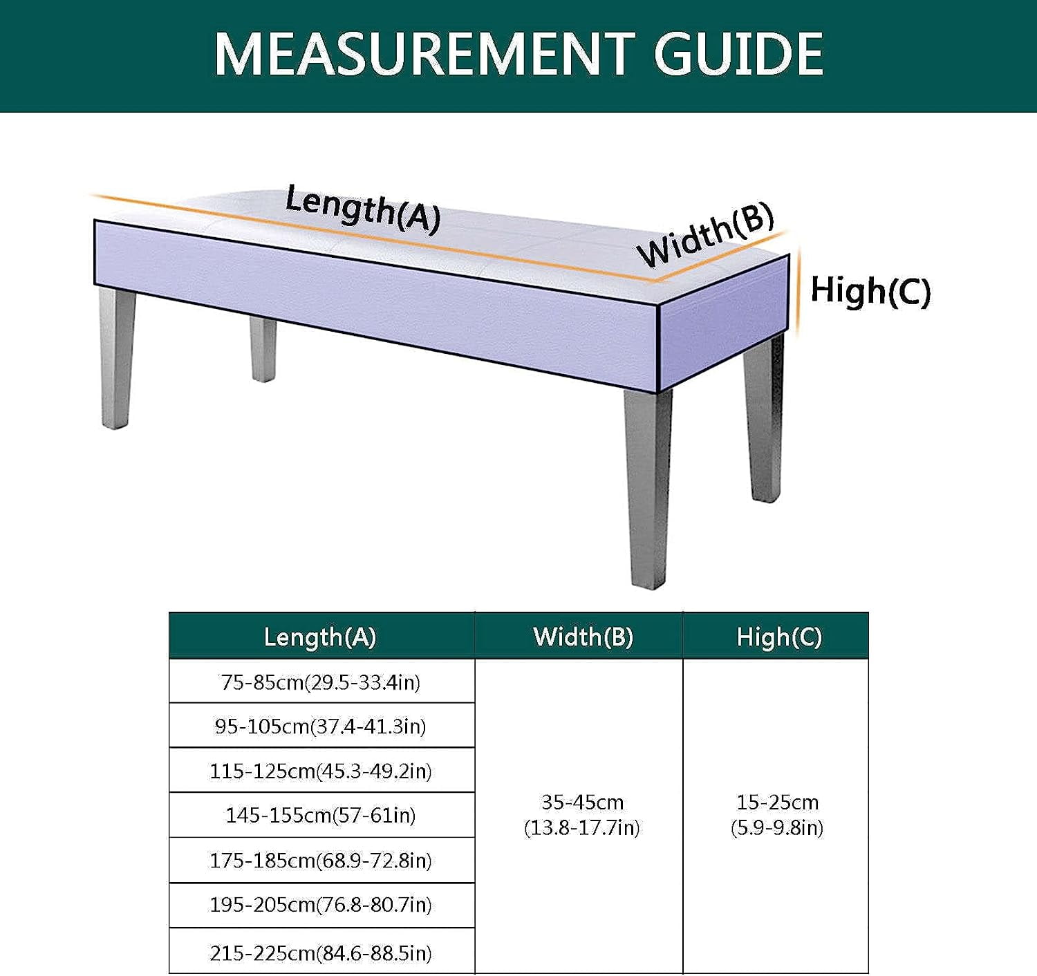 UMMH Print Bench Cover Removable Bench Slipcover Washable Non Slip Dust