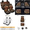 thumbnail image 4 of Yuyamidu Highland Cow Car Seat Covers Full Set Brown Aztec Car Carpet Mats Steering Wheel Cover Sunflower Safe Belt Pads Handbrake Cover Set Coasters, Set of 15, 4 of 6
