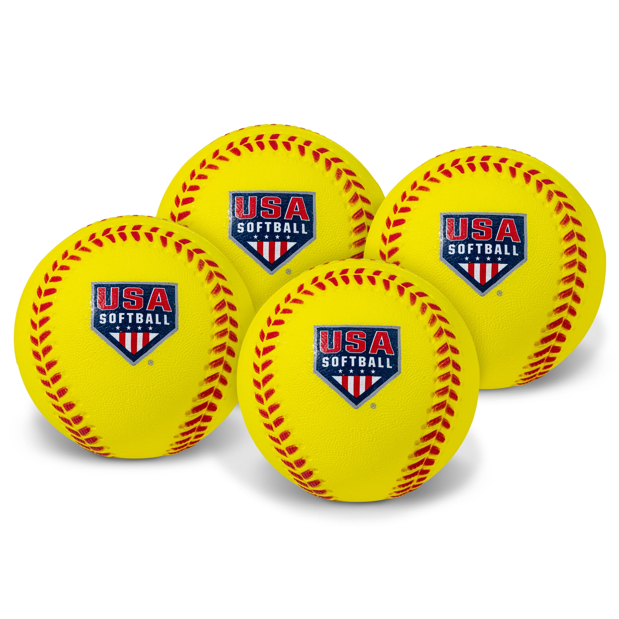 Franklin Sports Foam Practice Softballs - (4)Softball Official Size Foam Softballs for Kids - Squishy Foam Softball Balls - Great for Youth Training + Practice