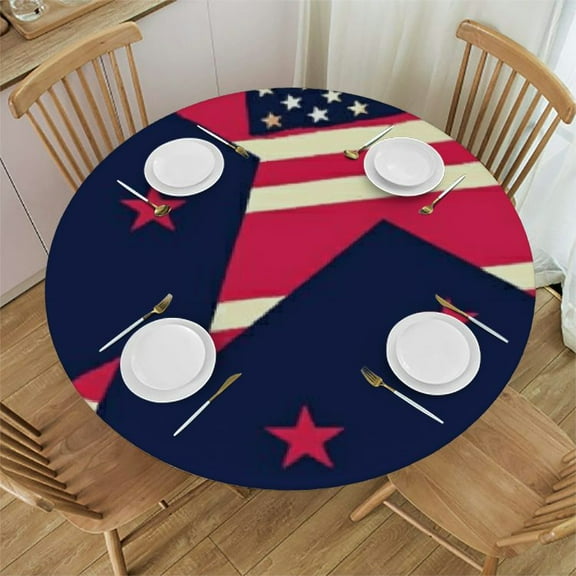 Fitted Round, Table Cover, Polyester Table Pad Cloth for Indoor Outdoor Party Dinner Patio Decor