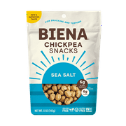 Biena Chickpeas Snacks, Sea Salt, 5 oz Bag