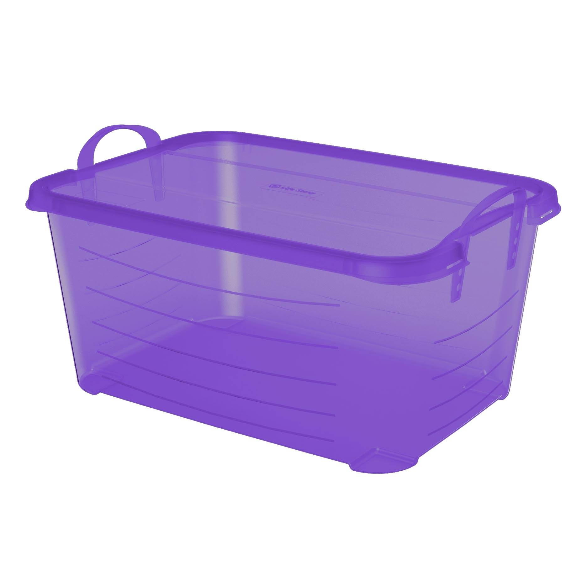 Purple Small Plastic Storage Bin 6 Pack