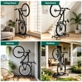thumbnail image 5 of HaiCube Vertical Bike Stand, Fits Wheels Up to 29 Inch, Freestanding Space-Saving Bike Rack with Weels, Adjustable Height Upright Bicycle Floor Holder, No Drilling, 5 of 10