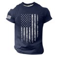 thumbnail image 2 of YNGKMEA Men's Summer Short Sleeve Printed T-Shirt Casual Crew Neck Retro Printed Independence Day T-Shirt Street Track Tops, 2 of 4
