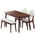 thumbnail image 6 of Ktaxon Solid Wood Dining Table Set for 4, Mid-Century Dining Room Table with 2 Padded Chairs & Bench, 47.3" Dining Room Set for 4 Family Use, Walnut Brown, 6 of 6