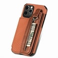 thumbnail image 3 of TECH CIRCLE Case Compatible with iPhone 12/iPhone 12 Pro 6.1 inch,Weave Pattern Leather Double Magnetic Clasp Card Slots Holder Back Wallet Shockproof Phone Cover,Brown, 3 of 12