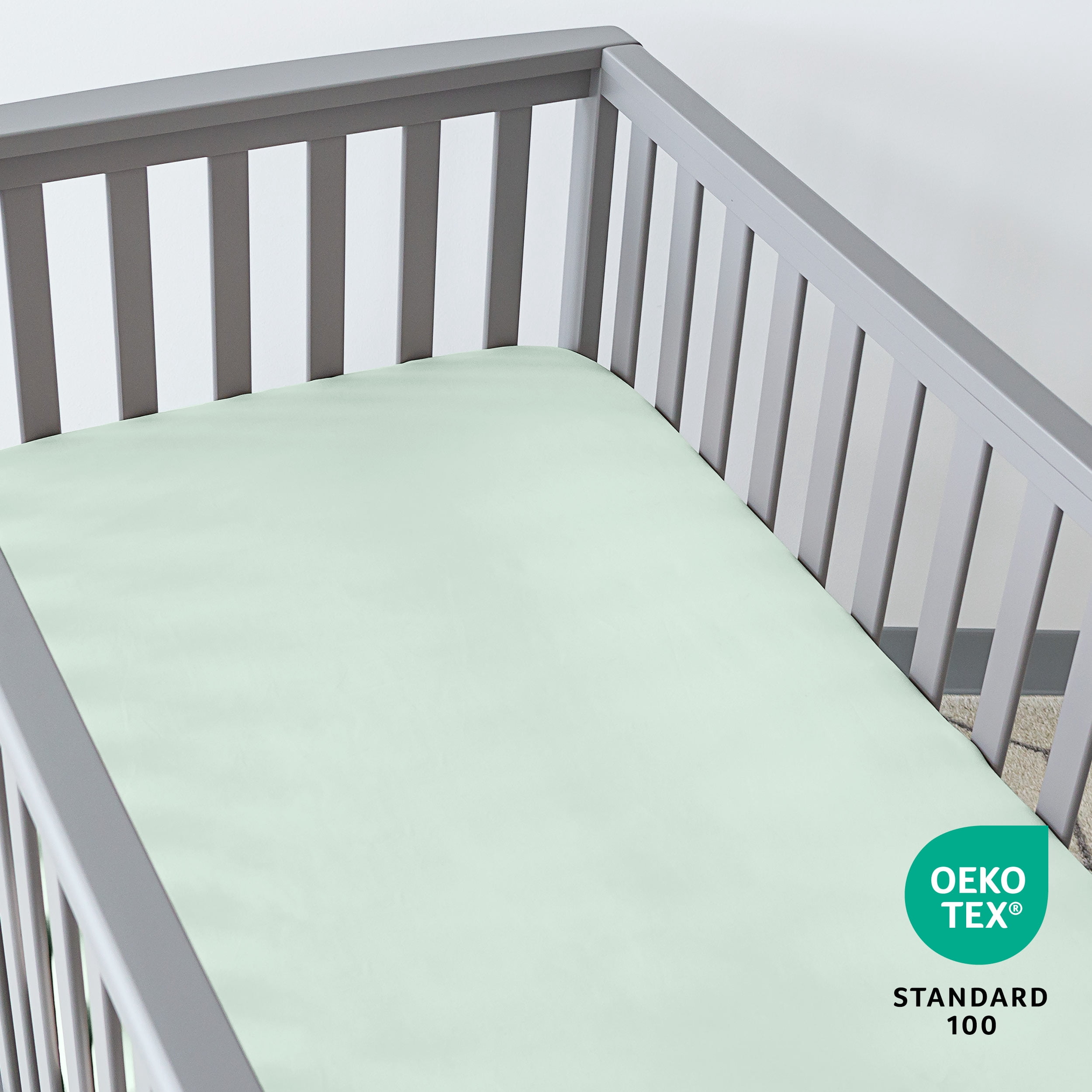 Bare Home 3 Pack Fitted Sheets - Premium 1800 Collection - Ultra Soft - Crib, Spring Mint