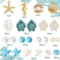 thumbnail image 2 of 1 Box 336Pcs Ocean Bead Kit Sea Turtle Bead Seashell Beads Gold Sea Animal Charms Turquoise Bead Hawaii Spacer Beads for Jewelry Making Kits Adults DIY Supplies Mixed Color, 2 of 5