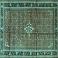 thumbnail image 1 of Ahgly Company Indoor Square Persian Turquoise Blue Traditional Area Rugs, 8' Square, 1 of 4