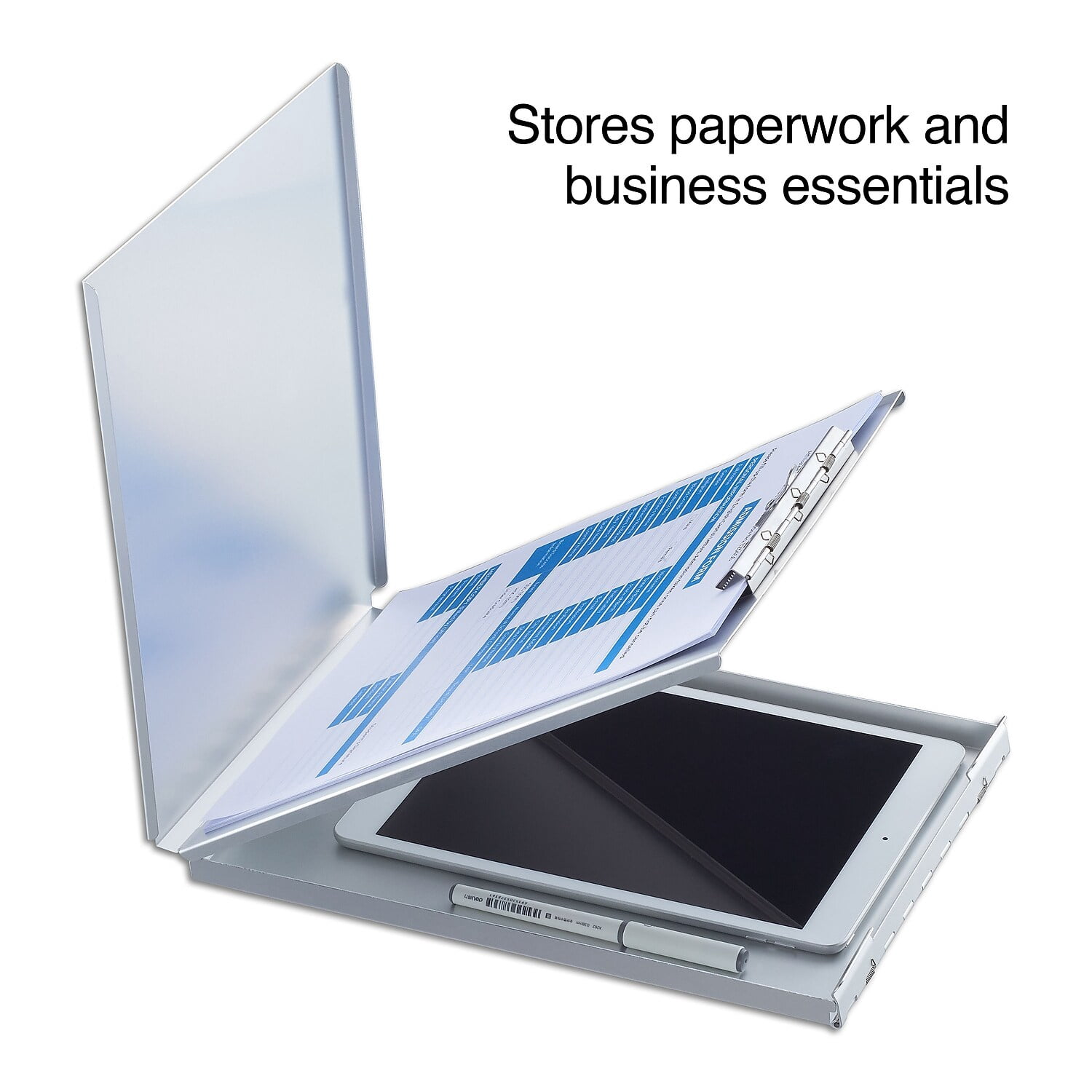 HITOUCH BUSINESS SERVICES Aluminum Storage Clipboard Silver 44401-CC