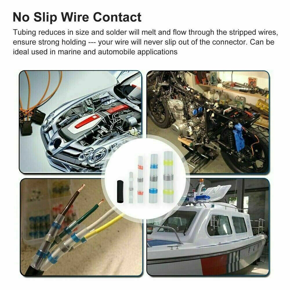 800Pcs Solder Seal Sleeve Tubing Terminals Heat Shrink Butt Wire Connectors
