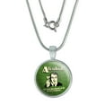 thumbnail image 1 of Alcohol The Cause and Solution to All of Life's Problems Funny Humor 0.75" Pendant with Sterling Silver Plated Chain, 1 of 4