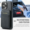 thumbnail image 4 of Cutyskin for iPhone 12 Pro / 12 Wallet Case, Detachable Credit Card Holder [RFID Blocking] [Compatible with MagSafe] Premium PU Leather Kickstand Back Flip Magnetic Clasp Shockproof Case, Black, 4 of 10