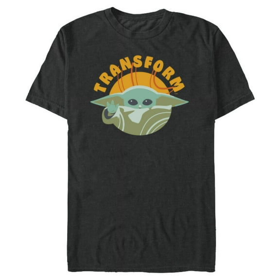 Star Wars The Mandalorian Grogu Transform - Short Sleeve Blended T-Shirt for Adults - Customized-Dark Heather