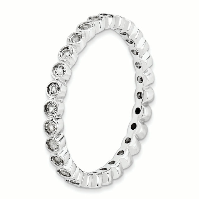 Sterling Silver Stackable Expressions White Topaz Ring Size 7