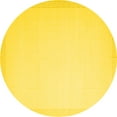 thumbnail image 1 of Ahgly Company Machine Washable Indoor Round Solid Yellow Modern Area Rugs, 6' Round, 1 of 4