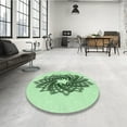 thumbnail image 4 of Ahgly Company Machine Washable Indoor Round Transitional Mint Green Area Rugs, 7' Round, 4 of 7