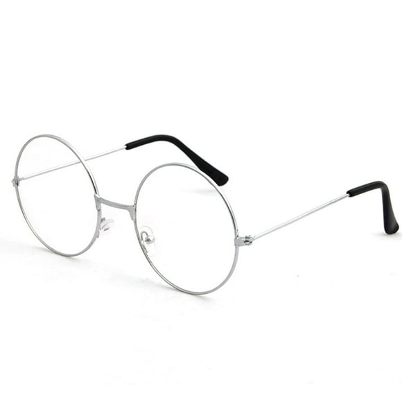Kingswick Metal Frame Round Glasses Clear Lens Glasses Lightweight Circle Eyeglasses for Women Men,Silver