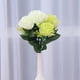 thumbnail image 3 of Ramo de rosas artificiales de seda con 10 flores realistas para decoración de bodas, cumpleaños y fiestas (blanco y verde claro), 3 of 7