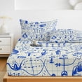 thumbnail image 6 of Twin Sze Fitted Sheet Set - Blue Physics 2 Piece Bedding Sets 16" Deep Pocket Fitted Sheet with 1 Pillowcase, Model Laboratory Formula Equations Plaid Brushed Microfiber Hotel Luxury Bed Sheets, 6 of 9