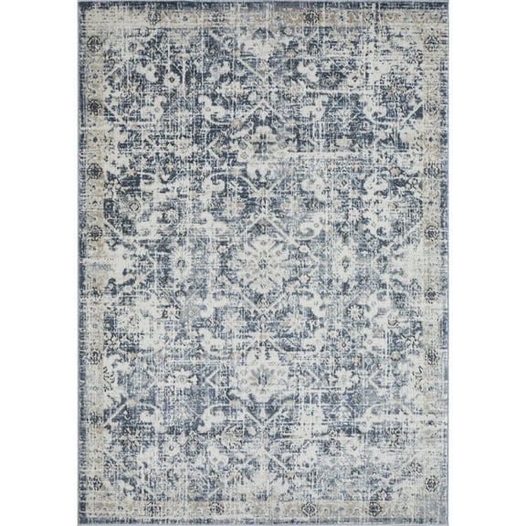 Loomaknoti Kehleigh Azbailie 5' x 7' Blue Oriental Indoor Area Rug