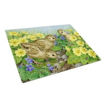 Caroline's Treasures Pheasant Chicks Glass Cutting Board Large