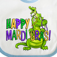 thumbnail image 4 of Inktastic Happy Mardi Gras Big and Little Alligators with Beads Boys or Girls Baby Bib, 4 of 4