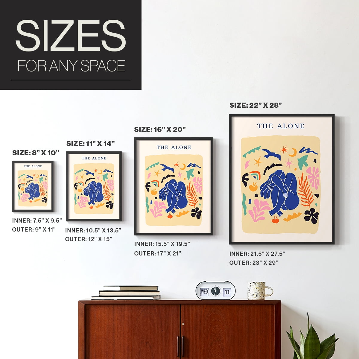 Matisse CDXLIII in Black Solid Wood Framed Print No Nail Hanging