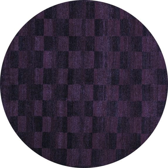 Ahgly Company Machine Washable Indoor Round Abstract Blue Modern Area Rugs, 8' Round