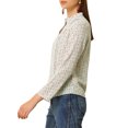 thumbnail image 5 of INSPIRE CHIC Women's Cute Long Sleeve Keyhole Ladies Floral Blouse S Ivory, 5 of 6