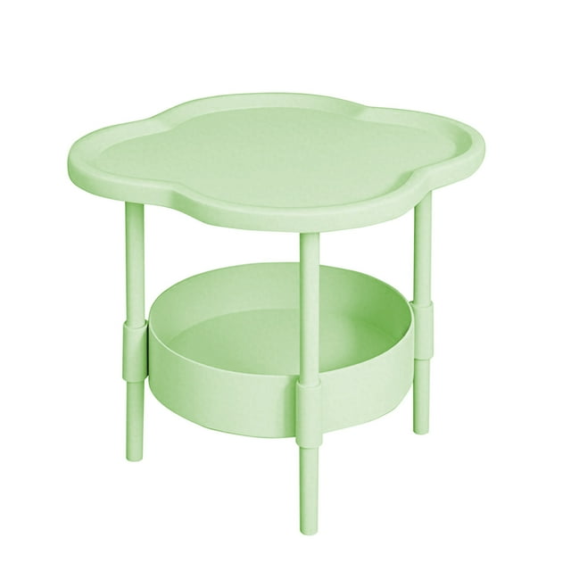 Table de Chevet Mini Verte Verte Petite Table de Nuit pour Petit Appartement - Style Européen Moderne Table d'Appoint Portable Compacte pour Salon Chambre Étagère de Rangement Gain de Place Mobilier en Plastique