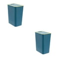 thumbnail image 4 of Youkk 1/2/3 Kitchen Trash Can With Lid - Large Capacity Modern Rectangular Trash Bathroom Toilet Nordic Blue L 2PCS, 4 of 6