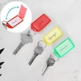 thumbnail image 3 of Plastic Key Tags with Label, 60 Pack Key Chain Tag Identifiers Bulk Colored Tough Keychain Ring Tags for ID Luggage, 6 Assorted Colors, 3 of 4