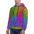 thumbnail image 3 of Honeii Colorful Glitter Pattern Mens Hoodies Men's Loose Sleeve Sweatshirt,Pullover Hooded Sweatshirt for Men,Essentials Hoodie-4X-Large, 3 of 7