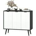 thumbnail image 1 of HOMCOM Buffet Moderne, Armoire de Salle à Manger avec Tablettes Ajustables et 3 Portes, Noir, 1 of 7