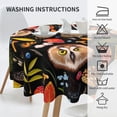 thumbnail image 6 of XMXT Waterproof Round Table Cloth, Forest Owl Plant Tablecloth Polyester Table Cover for Home Kitchen Dining Party Room Decor, 60 inches, 6 of 8