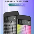 thumbnail image 3 of Nalacover Case for Google Pixel 7 Carbon Fiber Texture Tempered Glass Cover, Slim Thin Fit Soft Silicone Rugged Back Shockproof Anti-Scratches Anti-Fingerprints Case for Google Pixel 7, Gold, 3 of 10