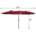 thumbnail image 2 of 15 x 9 Pi. Grand Parasol Rectangulaire Double Face pour le Marché Extérieur à Deux Patios, Bourgogne, 2 of 5