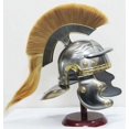 thumbnail image 3 of Roman Centurion Medieval Helmet Officer Armor Warrior Helmet Leather Liner with Yellow Plume, 3 of 7