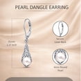 thumbnail image 3 of Charmsy Silver Earrings for Women Hypoallergenic | Trendy Pearl Earrings | Leverback Earrings 35MM, 3 of 6