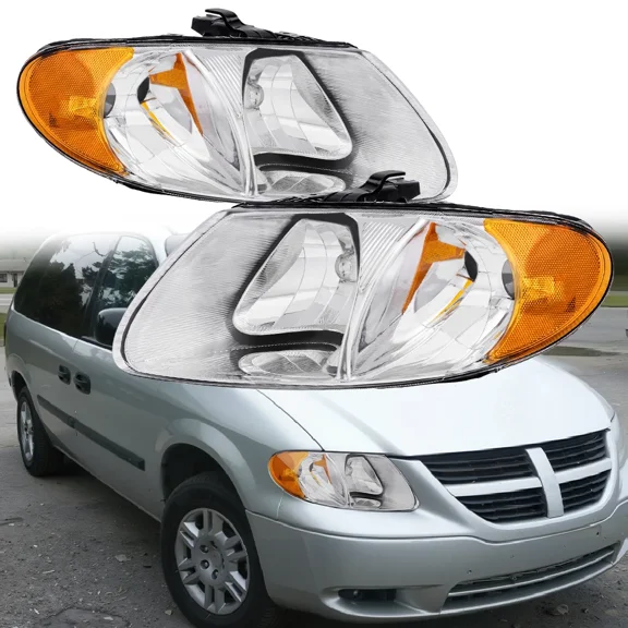 MOSTPLUS Pair Headlights for 2001-2007 Dodge Grand Caravan Chrysler Town & Country
