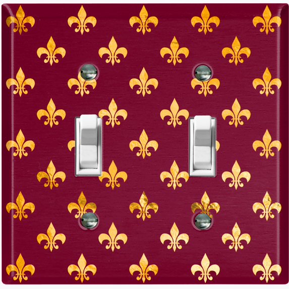 Metal Light Switch Plate Cover Elegant Yellow Tufted Rose Burgundy Damask DAM082