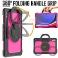 thumbnail image 3 of Case for Samsung Galaxy Tab S10 Ultra 2024/ S9 Ultra/ S8 Ultra 14.6 inch, 360 Rotating Stand Handle Pencil Holder Shoulder Strap Heavy Duty Shockproof Cover, Rose PC, 3 of 7