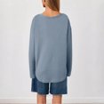 thumbnail image 5 of VBVC No Boundarie Women's Soft Solid Slimming Pullover,Crewneck Long Sleeve Shirts Blouse For Women,Womens Waffle Knit Tops,Blue,Size XXL, 5 of 8